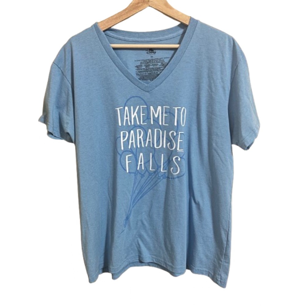 Disney Take Me to Paradise Falls V-Neck Tee  
Size XXL Casual Lightweight Vacay